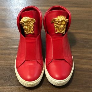 Versace Medusa high top palazzo leather sneakers